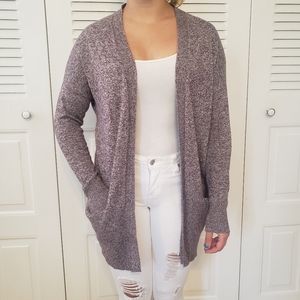 New York & Company Purple Marbled Cardigan